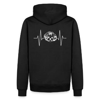 Shih Tzu Hund Herzschlag - Männer Premium Bio Hoodie - Schwarz - Hinten - Nico (187cm)
