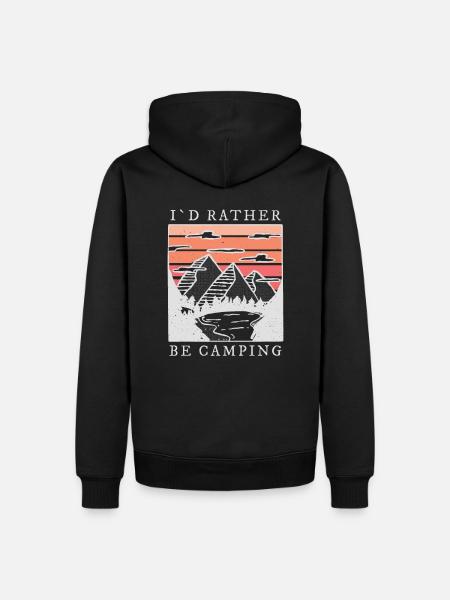 Camping Berge Spruch - Männer Premium Bio Hoodie - Schwarz