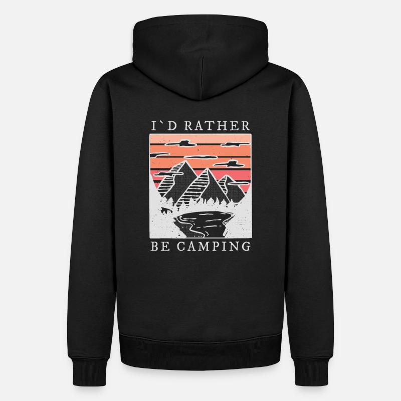 Camping Berge Spruch - Männer Premium Bio Hoodie - Schwarz