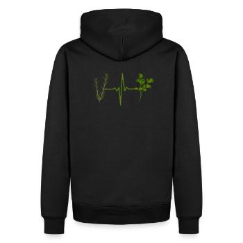Herbes Jardin Herbes Heartbeat - Sweat à capuche Premium bio Homme - noir - Dos - Nico (187cm)