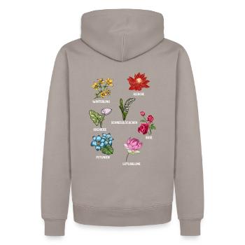 Espèces de fleurs Fleurs - Sweat à capuche Premium bio Homme - taupe - Dos - Nico (187cm)
