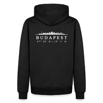 Budapest coordonne la conception - Sweat à capuche Premium bio Homme - noir - Dos - Nico (187cm)