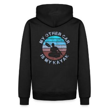 Kajak fahren Paddelboot - Männer Premium Bio Hoodie - Schwarz - Hinten - Nico (187cm)