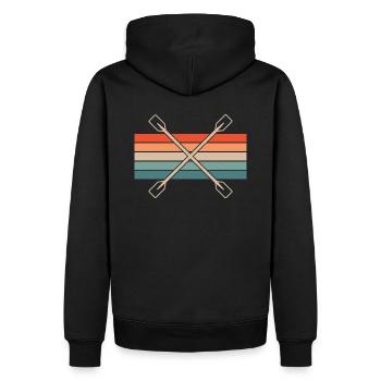 Kajak Paddel Retro - Männer Premium Bio Hoodie - Schwarz - Hinten - Nico (187cm)