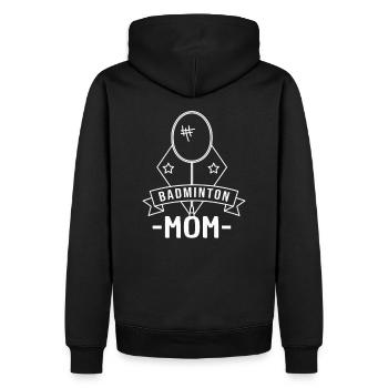 Maman Badminton - Sweat à capuche Premium bio Homme - noir - Dos - Nico (187cm)
