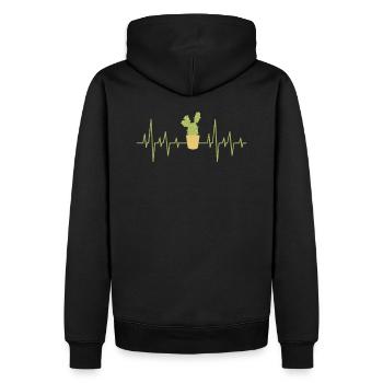 Cactus Heartbeat - Men’s Premium Organic Hoodie - black - Back - Nico (187cm)