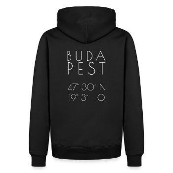 Budapest coordonne la conception - Sweat à capuche Premium bio Homme - noir - Dos - Nico (187cm)