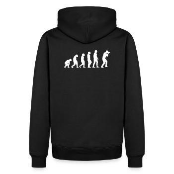 Evolution Photographer - Men’s Premium Organic Hoodie - black - Back - Nico (187cm)