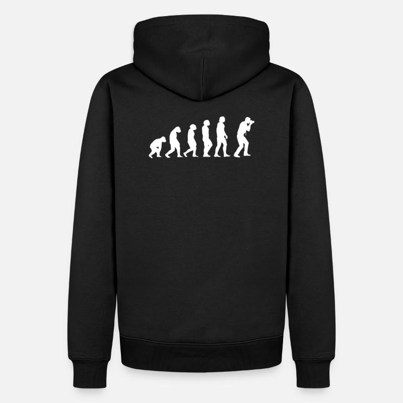 Evolution Fotograf - Männer Premium Bio Hoodie - Schwarz