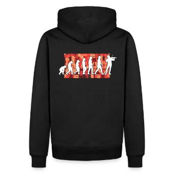 Violinist Evolution - Männer Premium Bio Hoodie - Schwarz - Hinten - Nico (187cm)