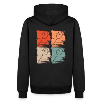 Badminton Racket Badminton Retro - Men’s Premium Organic Hoodie - black - Back - Nico (187cm)