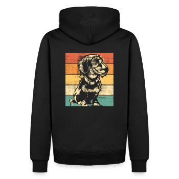 Teckel Vintage - Sweat à capuche Premium bio Homme - noir - Dos - Nico (187cm)