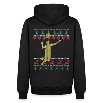 Joueur de badminton Ugly Christmas - Sweat à capuche Premium bio Homme - noir - Dos - Nico (187cm)