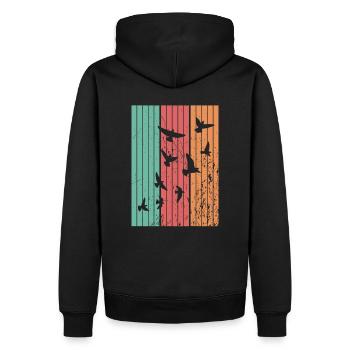 Oiseaux Oiseaux migrateurs - Sweat à capuche Premium bio Homme - noir - Dos - Nico (187cm)