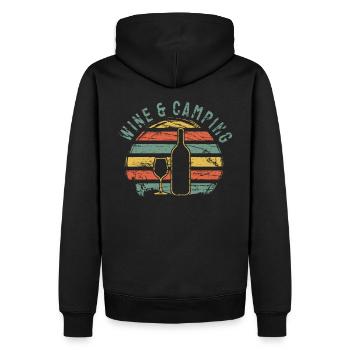 Camping Drinking Wine - Men’s Premium Organic Hoodie - black - Back - Nico (187cm)