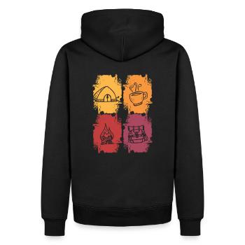 Accessoires de camping Vintage - Sweat à capuche Premium bio Homme - noir - Dos - Nico (187cm)
