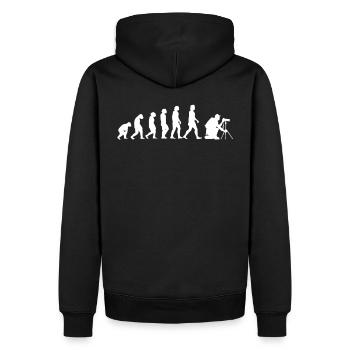 Evolution Photographer - Men’s Premium Organic Hoodie - black - Back - Nico (187cm)