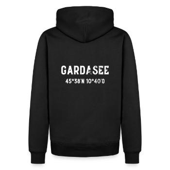 Le lac de Garde coordonne les vacances Italie - Sweat à capuche Premium bio Homme - noir - Dos - Nico (187cm)