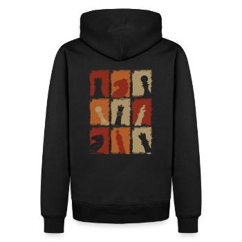 Schachfiguren Retro - Männer Premium Bio Hoodie - Schwarz - Hinten - Nico (187cm)