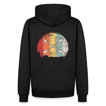 Kajak Paddel Retro - Männer Premium Bio Hoodie - Schwarz - Hinten - Nico (187cm)