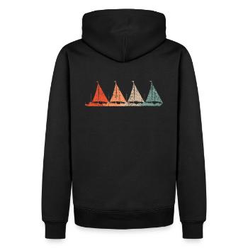 Segelboote Retro - Männer Premium Bio Hoodie - Schwarz - Hinten - Nico (187cm)