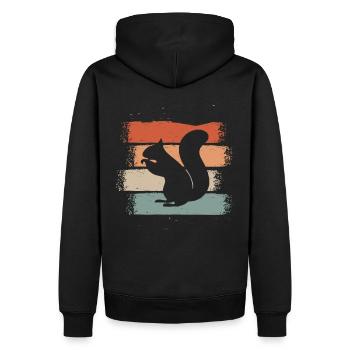 Écureuil Arbre Écureuil Rétro - Sweat à capuche Premium bio Homme - noir - Dos - Nico (187cm)