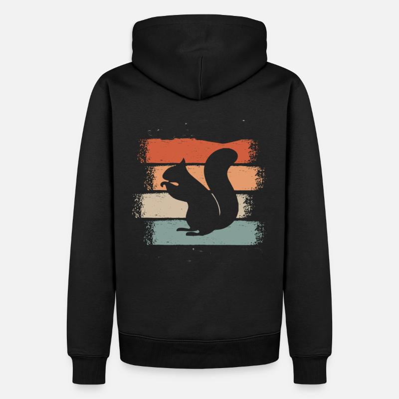 Eichhörnchen Baumhörnchen Retro - Männer Premium Bio Hoodie - Schwarz
