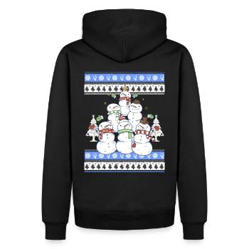 Snowman Christmas Tree - Männer Premium Bio Hoodie - Schwarz - Hinten - Nico (187cm)