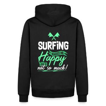 Surfen Surfer Spruch - Männer Premium Bio Hoodie - Schwarz - Hinten - Nico (187cm)