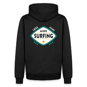 Surfen Surfer Spruch - Männer Premium Bio Hoodie - Schwarz - Hinten - Nico (187cm)