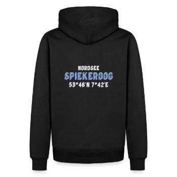 Spiekeroog Coordonnées Souvenir - Sweat à capuche Premium bio Homme - noir - Dos - Nico (187cm)