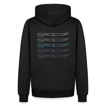Planche de surf Vintage - Sweat à capuche Premium bio Homme - noir - Dos - Nico (187cm)