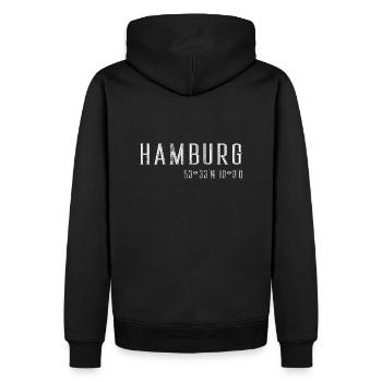 Coordonnées de Hambourg - Sweat à capuche Premium bio Homme - noir - Dos - Nico (187cm)