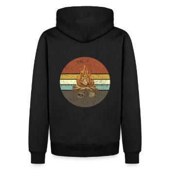 Feu de camp Rétro - Sweat à capuche Premium bio Homme - noir - Dos - Nico (187cm)