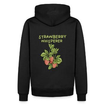 Strawberry Whisperer - Sweat à capuche Premium bio Homme - noir - Dos - Nico (187cm)