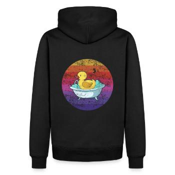 Badeente Badewanne Retro - Männer Premium Bio Hoodie - Schwarz - Hinten - Nico (187cm)