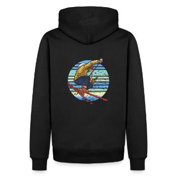 Skieurs Ski Rétro - Sweat à capuche Premium bio Homme - noir - Dos - Nico (187cm)