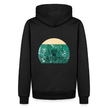 Disc Golf Korb Retro - Männer Premium Bio Hoodie - Schwarz - Hinten - Nico (187cm)
