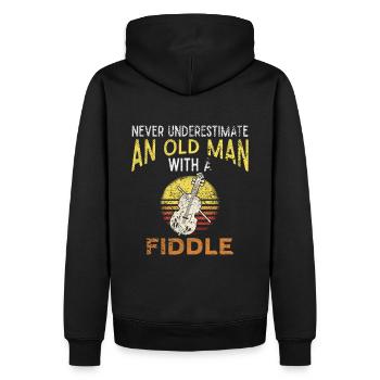 Violinist Old Man - Men’s Premium Organic Hoodie - black - Back - Nico (187cm)