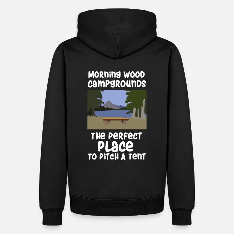 Camping Spruch Zelten - Männer Premium Bio Hoodie - Schwarz