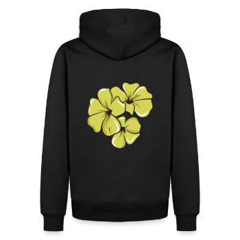 Gelbe Blumen Florist - Männer Premium Bio Hoodie - Schwarz - Hinten - Nico (187cm)