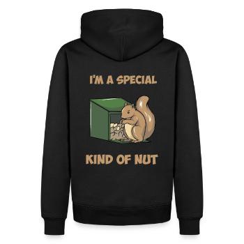 Squirrel Feeder - Men’s Premium Organic Hoodie - black - Back - Nico (187cm)