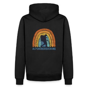 Alpenüberquerung Alpen Wandern - Männer Premium Bio Hoodie - Schwarz - Hinten - Nico (187cm)