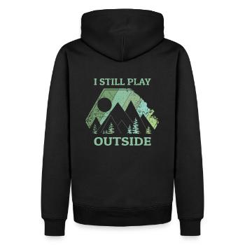 Camping - Sweat à capuche Premium bio Homme - noir - Dos - Nico (187cm)