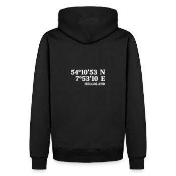 Îles Heligoland Coordonnées de la mer du Nord - Sweat à capuche Premium bio Homme - noir - Dos - Nico (187cm)