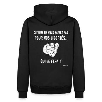 Qui le fera ? - Sweat à capuche Premium bio Homme - noir - Dos - Nico (187cm)