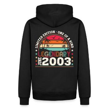 Legende Juni 2003 19. Geburtstag Geschenk Herren - Männer Premium Bio Hoodie - Schwarz - Hinten - Nico (187cm)