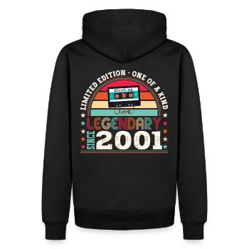 Légendaire 2001 21st Birthday Gift Hommes - Fun - Sweat à capuche Premium bio Homme - noir - Dos - Nico (187cm)