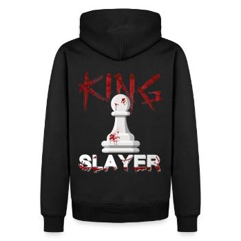Schach Design Schachspieler Motiv - Männer Premium Bio Hoodie - Schwarz - Hinten - Nico (187cm)