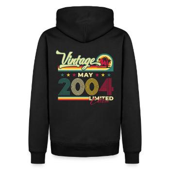 Vintage 2004 Jahrgang 2004 20. Geburtstag 2004 - Männer Premium Bio Hoodie - Schwarz - Hinten - Nico (187cm)